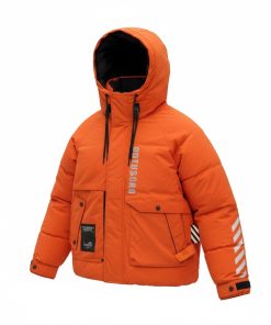 Men’s Urban Streetwear Heavyweight Tactical Down Jacket 'Orange'