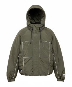 Urban Tactical Contrast Reflective Piping & Multi-Pocket Down Jacket 'Olive Grey'