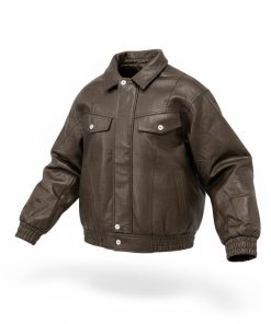 Classic Cafe Racer Leather Jacket 'Brown'