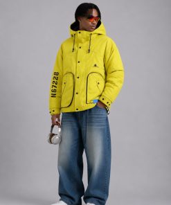 Premium White Duck Down Insulated Tactical Hooded Down Jacket 'Yellow'