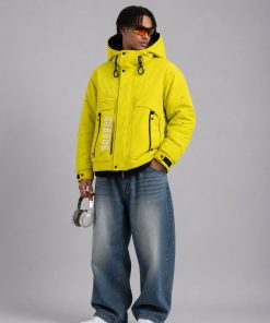 Men's Technical Hooded Hardshell Tactical Down Jacket 'Yellow'