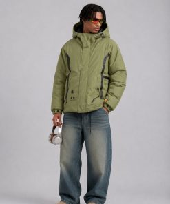 Precision Utility Techwear Modular Down Jacket 'Army Green'
