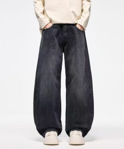 Relaxed-Fit Wide Leg Pant 'Washed Black Denim'