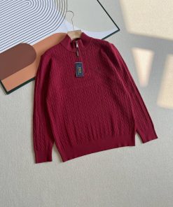 Premium Essentials Solid Quarter-Zip Cable-Knit Sweater 'Maroon'