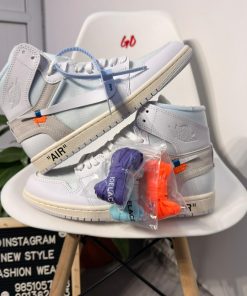White Grey High Top Sneakers Premium Streetwear Casual Shoes
