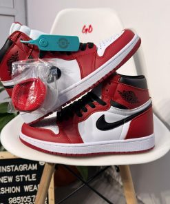 Red White High Top Sneakers Premium Streetwear Casual Shoes