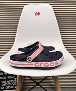 Logo Band Comfort Clogs Lightweight Slip On Casual Sandals 'Dark Navy/Pink'