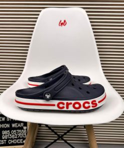 Logo Band Comfort Clogs Lightweight Slip On Casual Sandals 'Navy/Red'