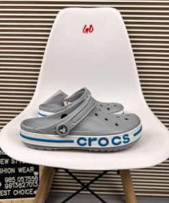 Logo Band Comfort Clogs Lightweight Slip On Casual Sandals 'Grey/Blue'