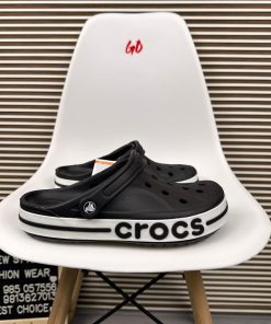 Logo Band Comfort Clogs Lightweight Slip On Casual Sandals 'Black/White'