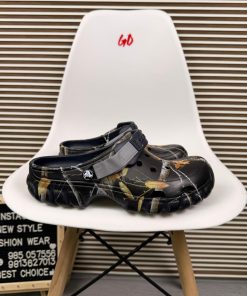 Forest Camo Comfort Clogs Lightweight Slip On Casual Outdoor Sandals 'Black'