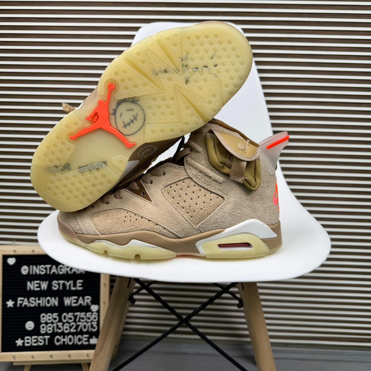 Retro Jordan-6 High Top Sneakers Desert Khaki Streetwear Casual Shoes - Image 9