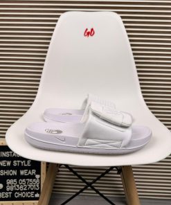 Adjustable Strap Slides Comfort Cushion Slip On Casual Sandals 'White'