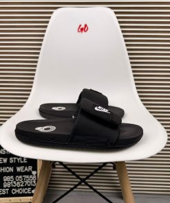 Adjustable Strap Slides Comfort Cushion Slip On Casual Sandals 'Black'