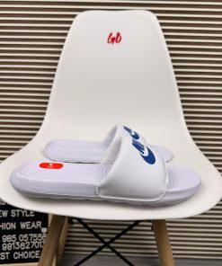 Comfort Cushion Slides Lightweight Slip On Casual Everyday Sandals 'White/Blue'