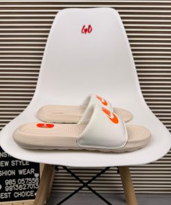 Comfort Cushion Slides Lightweight Slip On Casual Everyday Sandals 'Cream/Orange'