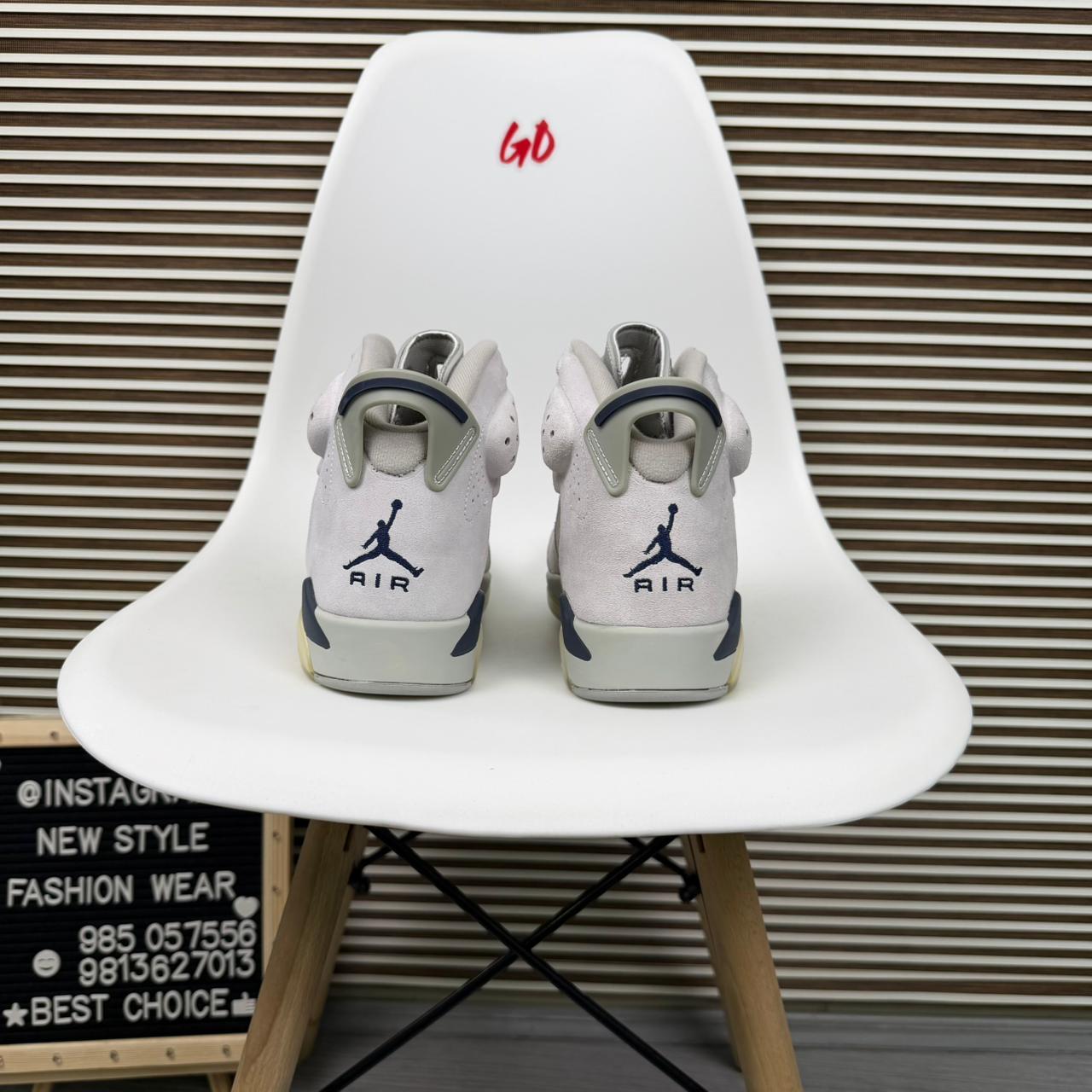 Retro Jordan High Top Basketball Sneakers Grey Blue Streetwear Casual Shoes - Image 4