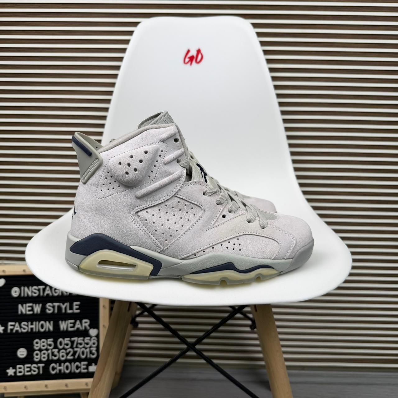 Retro Jordan High Top Basketball Sneakers Grey Blue Streetwear Casual Shoes