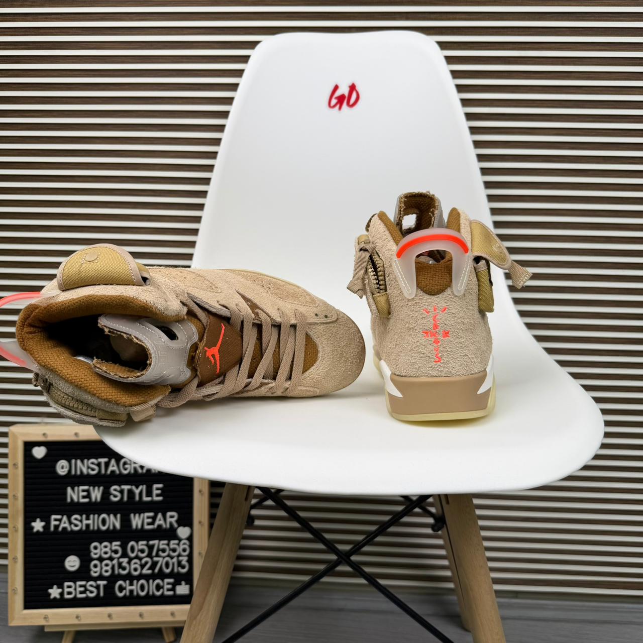 Retro Jordan-6 High Top Sneakers Desert Khaki Streetwear Casual Shoes - Image 6