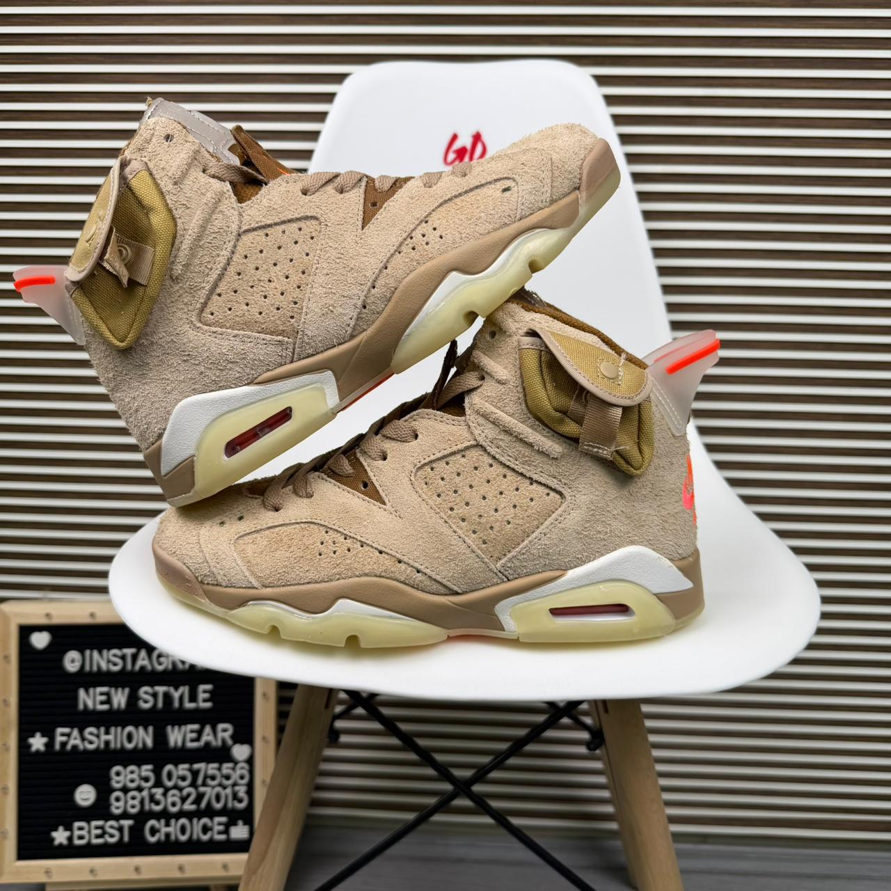 Retro Jordan-6 High Top Sneakers Desert Khaki Streetwear Casual Shoes - Image 8