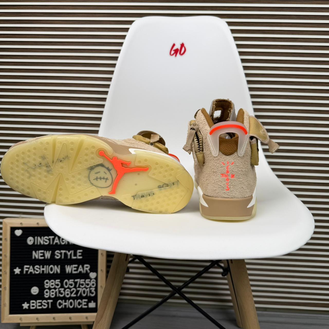 Retro Jordan-6 High Top Sneakers Desert Khaki Streetwear Casual Shoes - Image 7