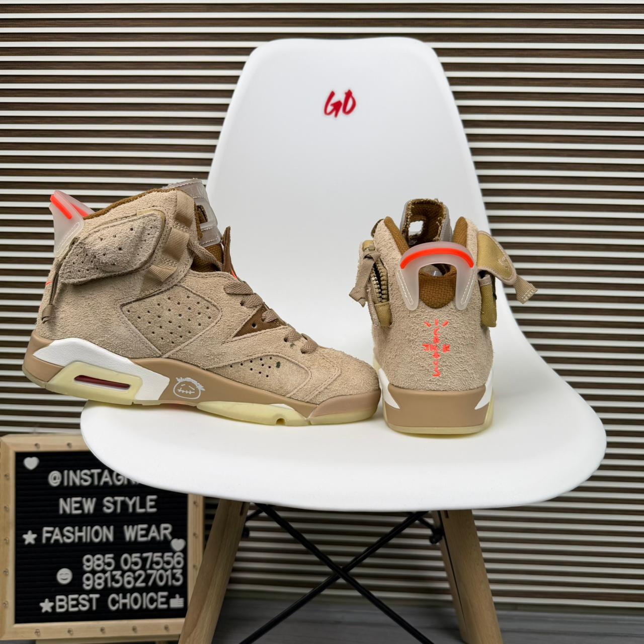 Retro Jordan-6 High Top Sneakers Desert Khaki Streetwear Casual Shoes - Image 4