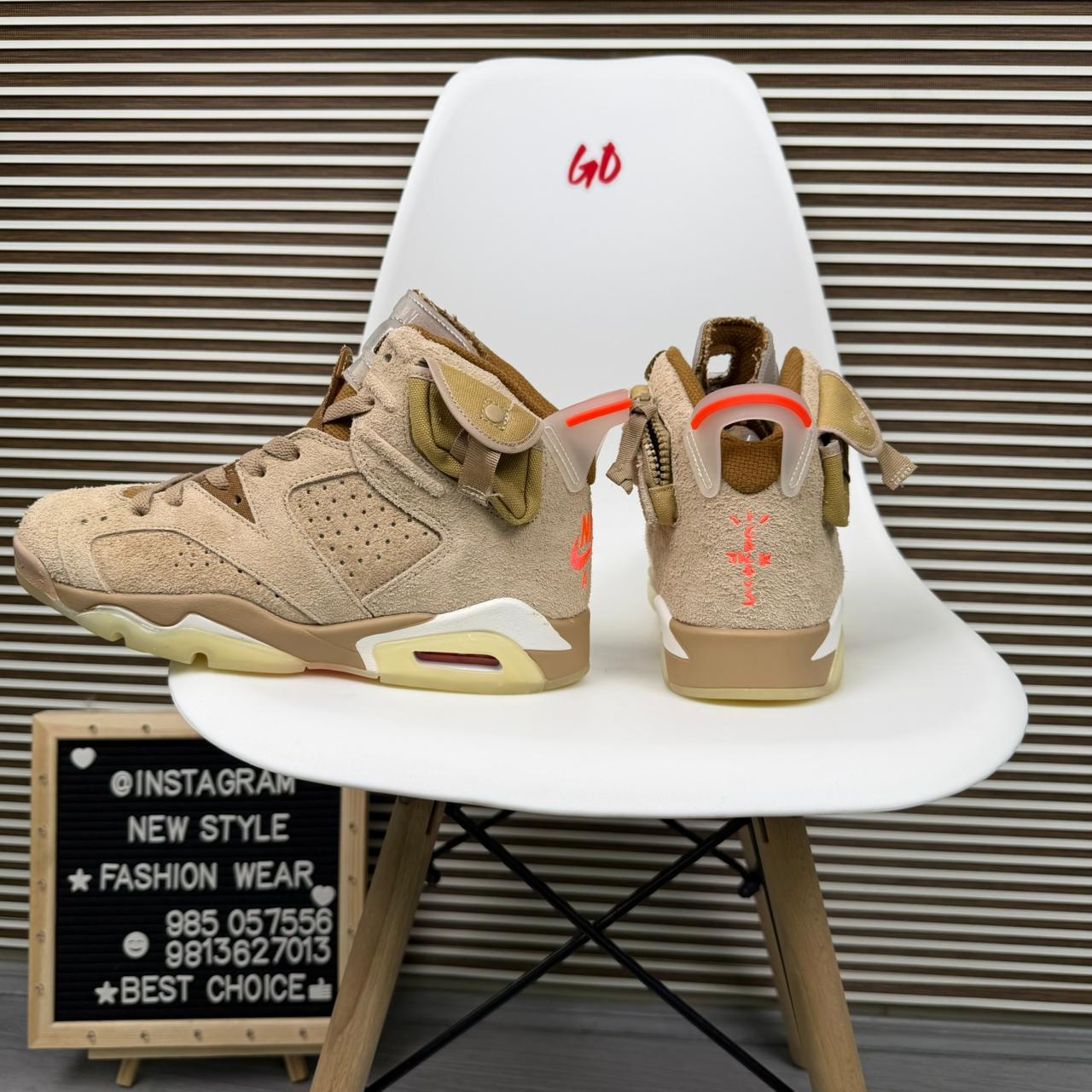 Retro Jordan-6 High Top Sneakers Desert Khaki Streetwear Casual Shoes - Image 3