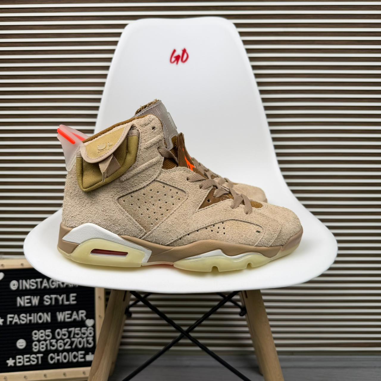 Retro Jordan-6 High Top Sneakers Desert Khaki Streetwear Casual Shoes