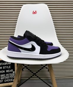 Purple Black Jordan Low Top Basketball Sneakers Casual Streetwear Lifestyle Shoes