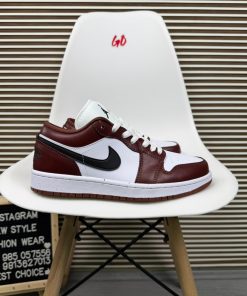 Maroon White Jordan Low Top Basketball Sneakers Casual Streetwear Lifestyle Shoes