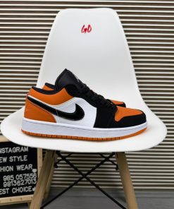 Orange Black Jordan Low Top Basketball Sneakers Casual Streetwear Lifestyle Shoes