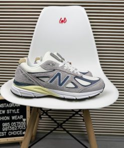 Premium Retro Running 990 Sneakers Mesh Suede Lifestyle Casual Shoes Navy Grey