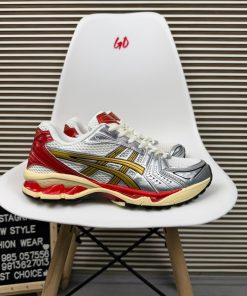 Retro Mesh Running Sneakers Cushion Comfort Lifestyle Sport Shoes Red Gold