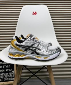 Retro Mesh Running Sneakers Cushion Comfort Lifestyle Sport Shoes Gold Silver