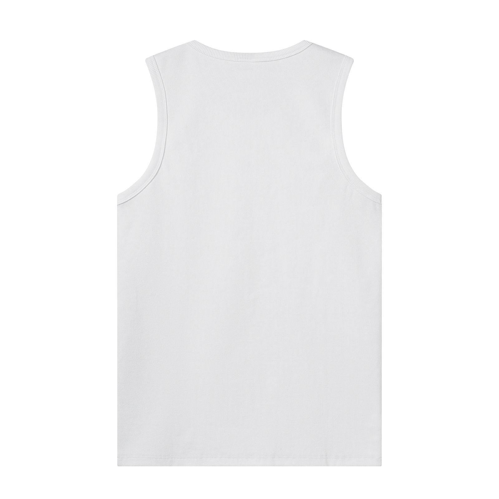 Premium Ribbed White Tank Top Cotton Stretch Sleeveless Casual Essential Vest - Image 2