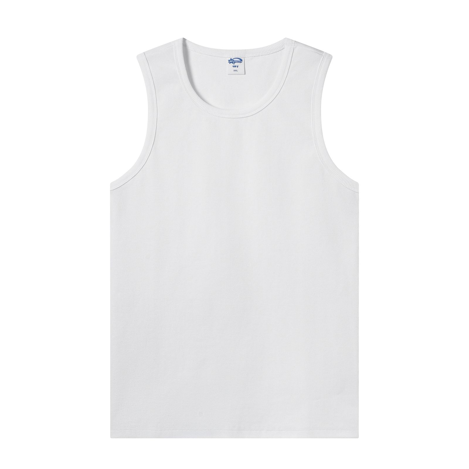 Premium Ribbed White Tank Top Cotton Stretch Sleeveless Casual Essential Vest