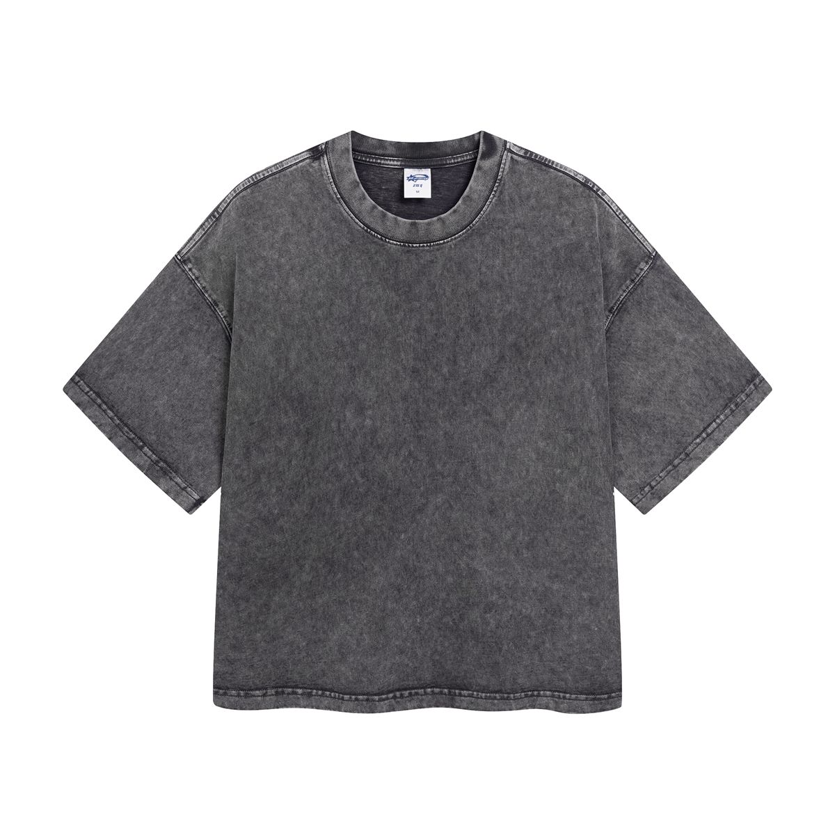 Oversized Washed Cotton Ash Grey T-shirt Vintage Fade Streetwear Short Sleeve Tee