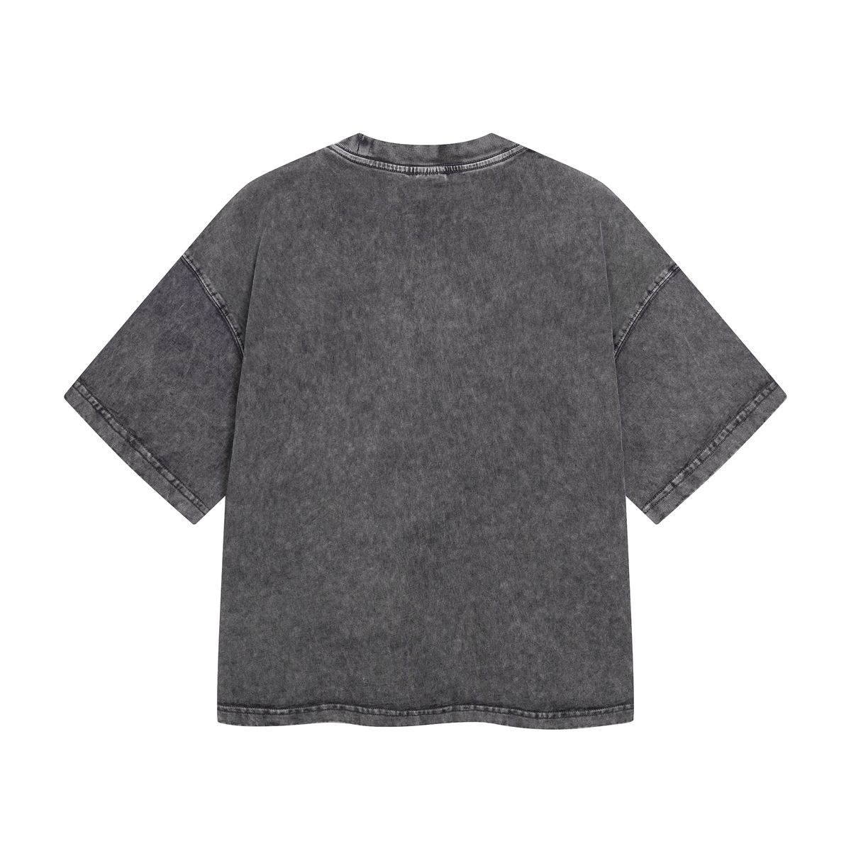 Oversized Washed Cotton Ash Grey T-shirt Vintage Fade Streetwear Short Sleeve Tee - Image 2