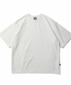 Oversized Cotton White T-shirt Raw Hem Streetwear Short Sleeve Premium Tee