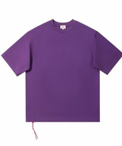 Oversized Cotton Purple T-shirt Minimal Streetwear Short Sleeve Casual Tee