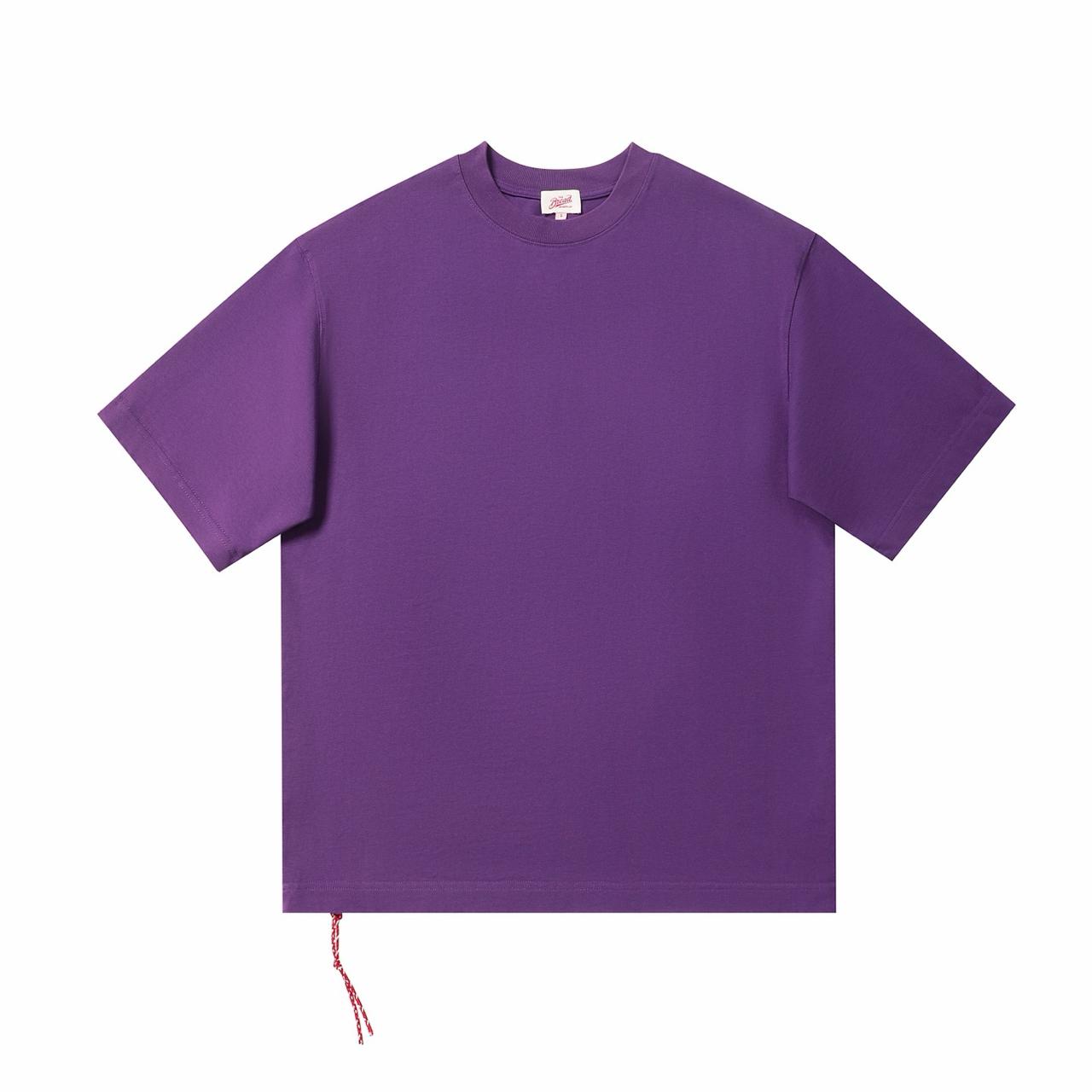 Oversized Cotton Purple T-shirt Minimal Streetwear Short Sleeve Casual Tee