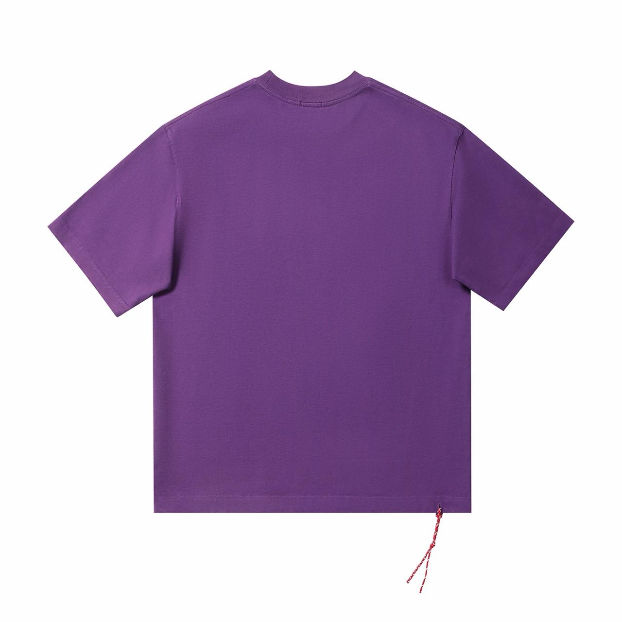 Oversized Cotton Purple T-shirt Minimal Streetwear Short Sleeve Casual Tee - Image 2