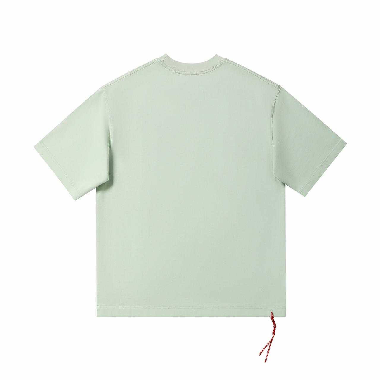 Oversized Cotton Mint Green T-shirt Minimal Streetwear Short Sleeve Casual Tee - Image 2