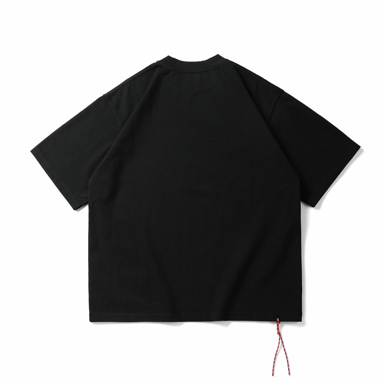 Oversized Cotton Black T-shirt Minimal Streetwear Short Sleeve Casual Tee - Image 2