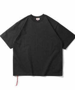Oversized Cotton Dark Grey T-shirt Minimal Streetwear Short Sleeve Casual Tee