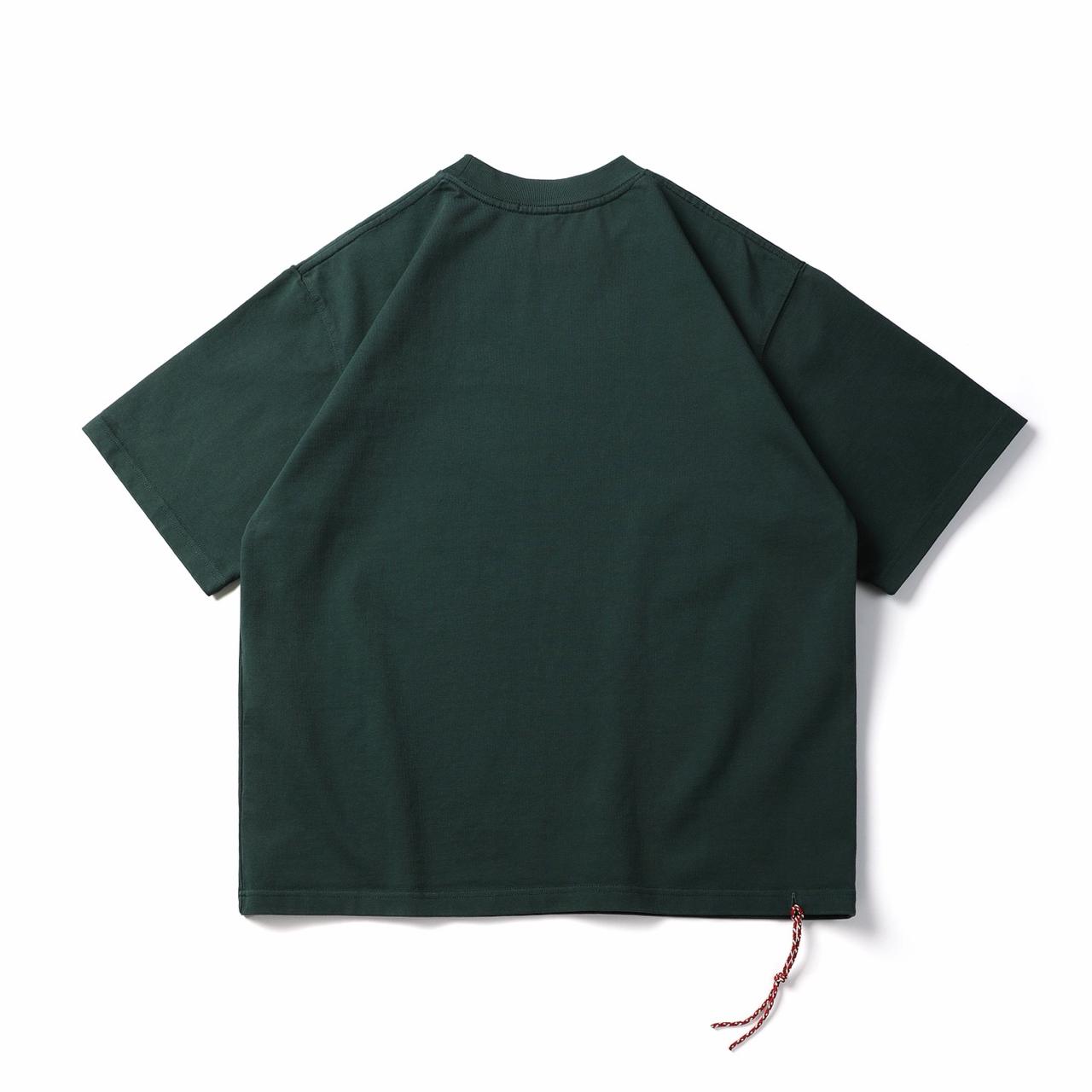 Oversized Cotton Dark Green T-shirt Minimal Streetwear Short Sleeve Casual Tee - Image 2