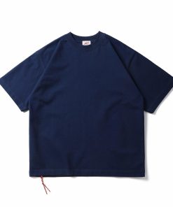 Oversized Cotton Dark Blue T-shirt Minimal Streetwear Short Sleeve Casual Tee