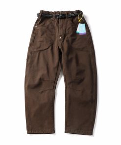 Vintage Utility Relaxed Fit Casual Workwear Streetwear Pants Brown