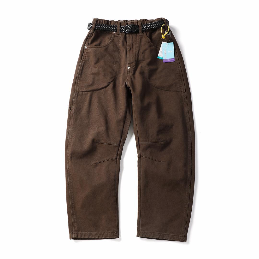 Vintage Utility Relaxed Fit Casual Workwear Streetwear Pants Brown