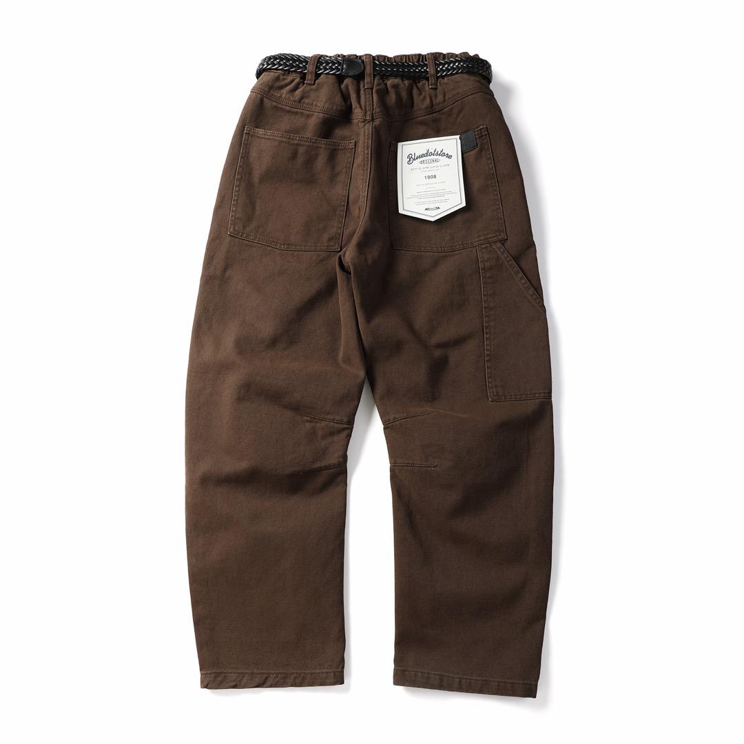 Vintage Utility Relaxed Fit Casual Workwear Streetwear Pants Brown - Image 2
